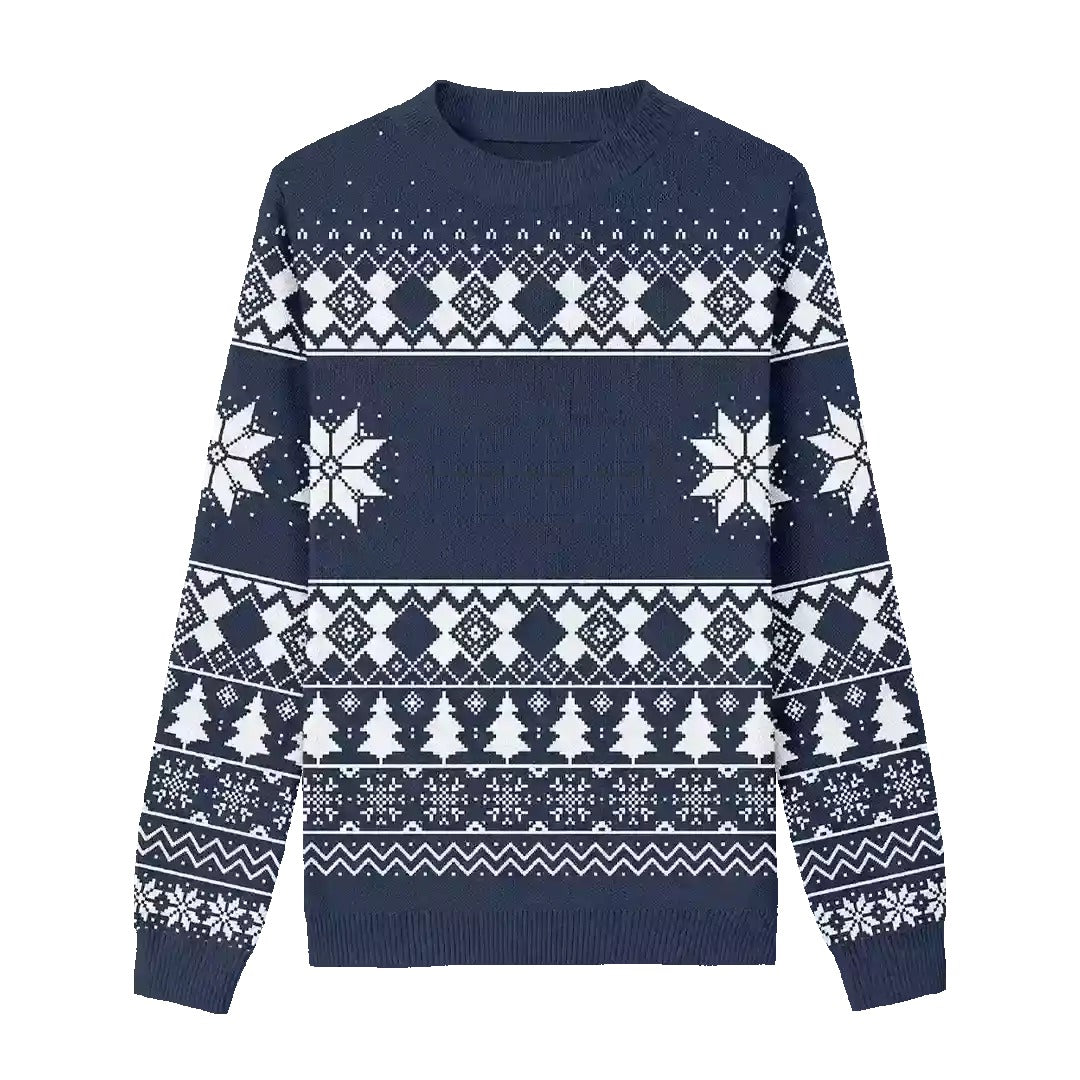 Custom Pet Knitted Holiday Sweater - Winter Sky Blue