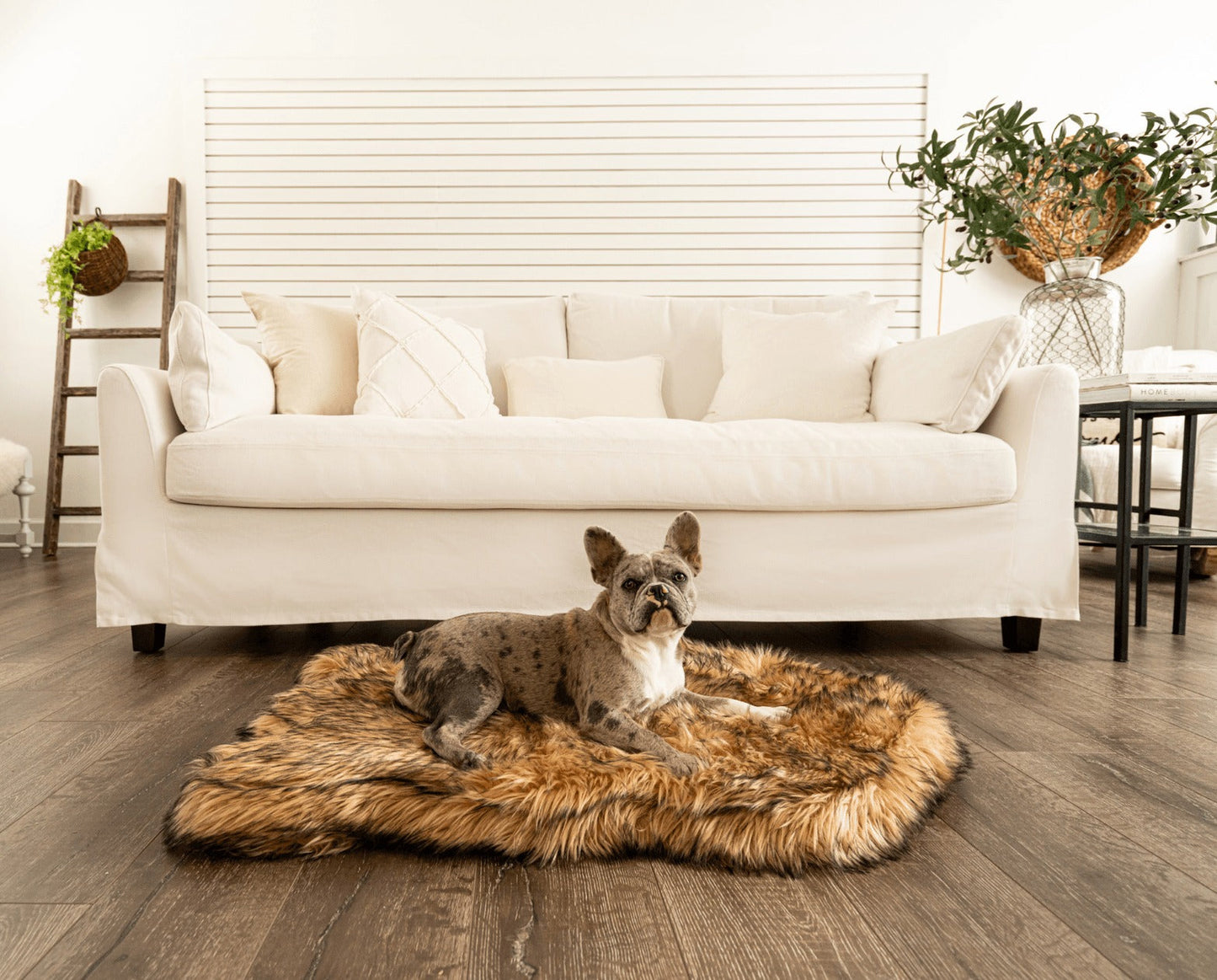 PupRugTM Faux Fur Orthopedic Dog Bed - Curve Sable Tan