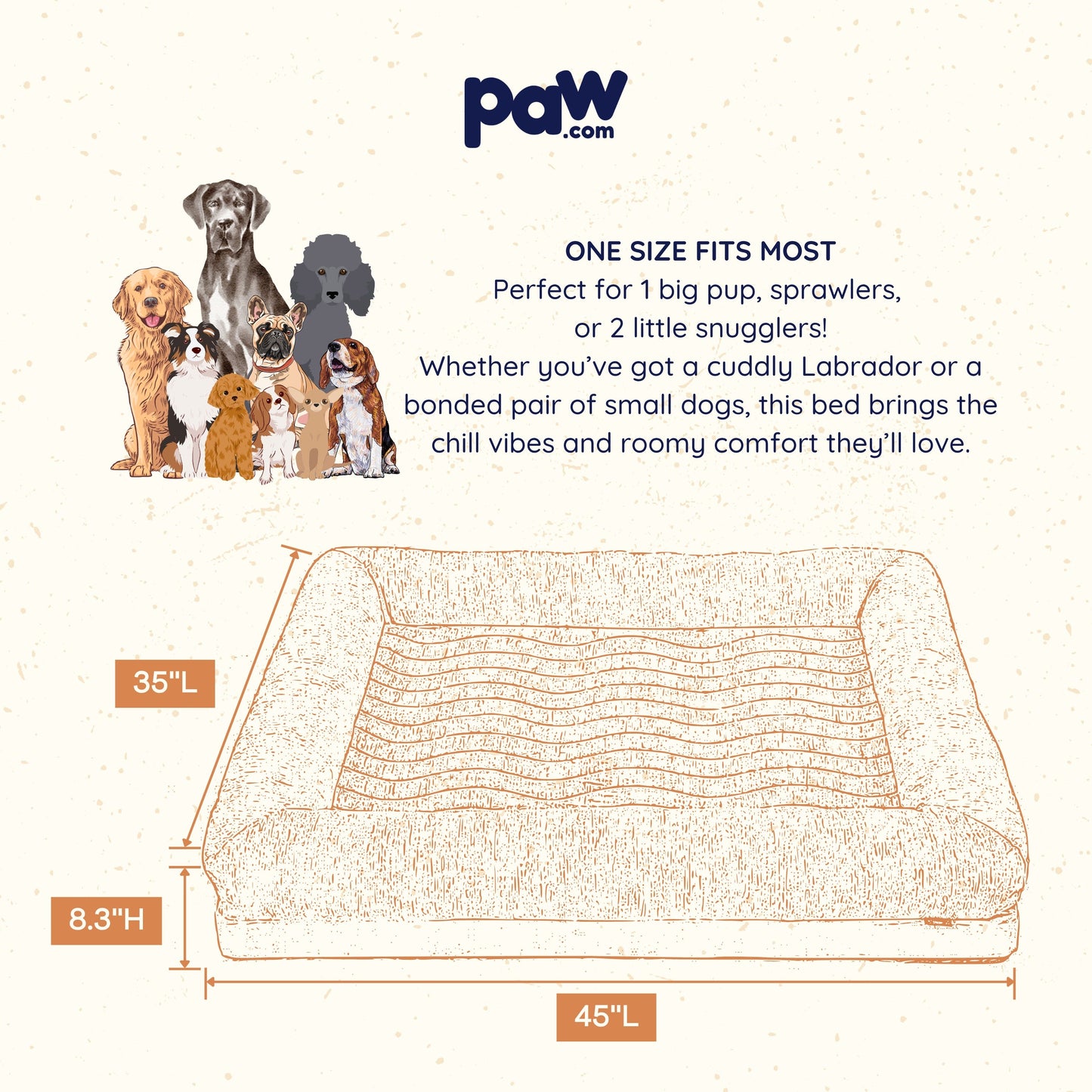 PupChillTM Cooling 4-Bolster Dog Bed - Arctic Sand