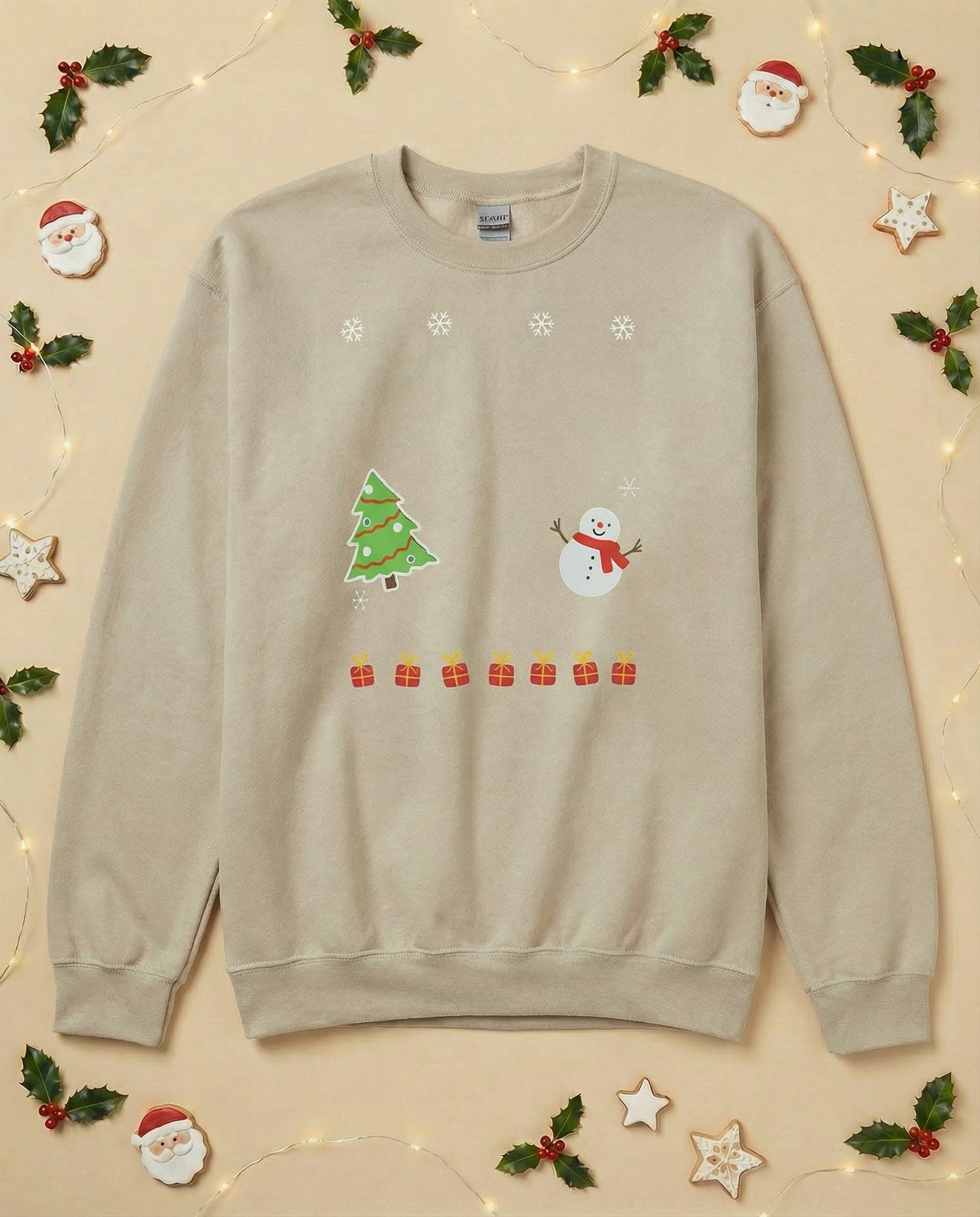 Custom Pet Holiday Sweatshirt - Xmas Tree Friends for Dark Colored Shirts