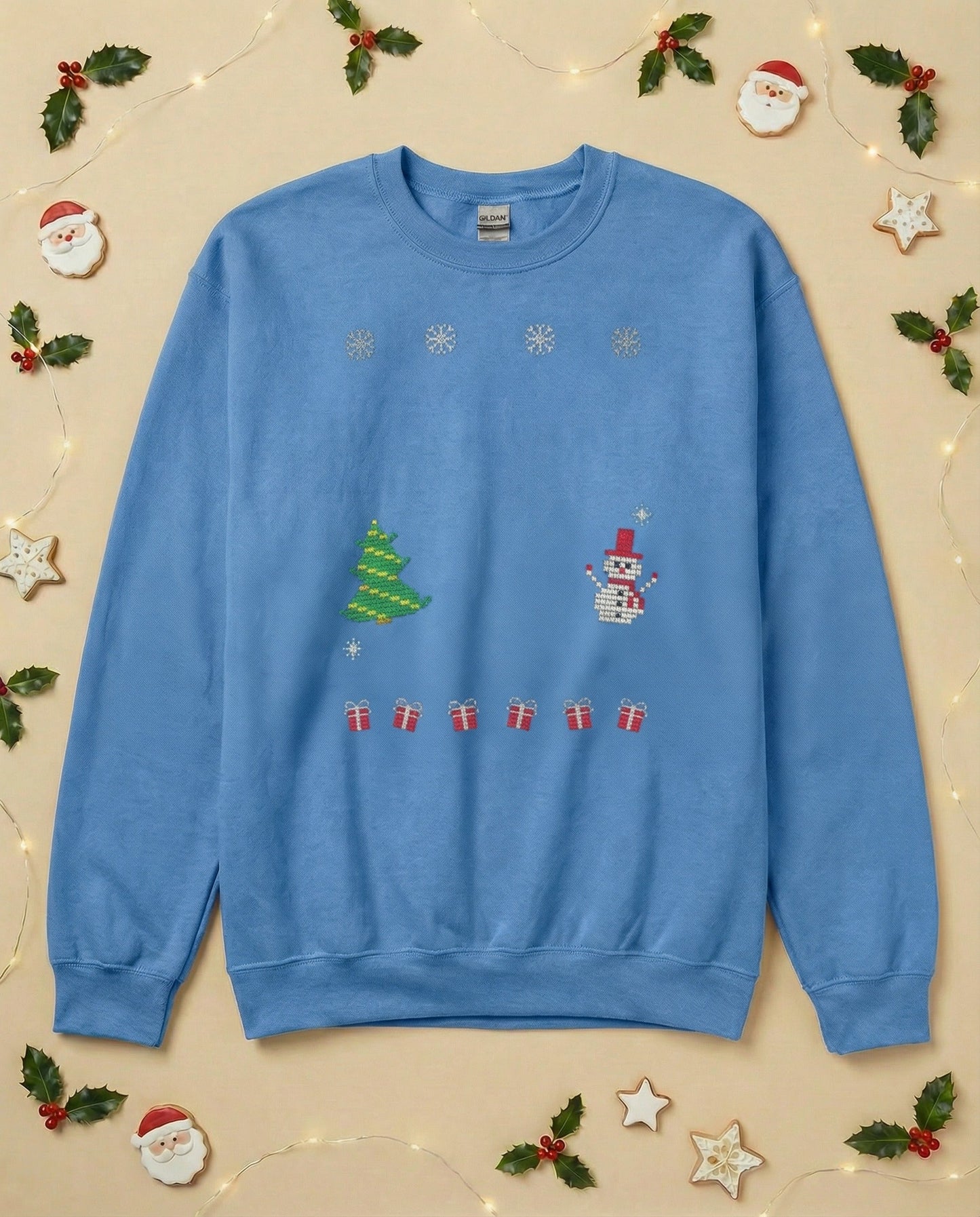 Custom Pet Holiday Sweatshirt - Xmas Tree Friends Knitted