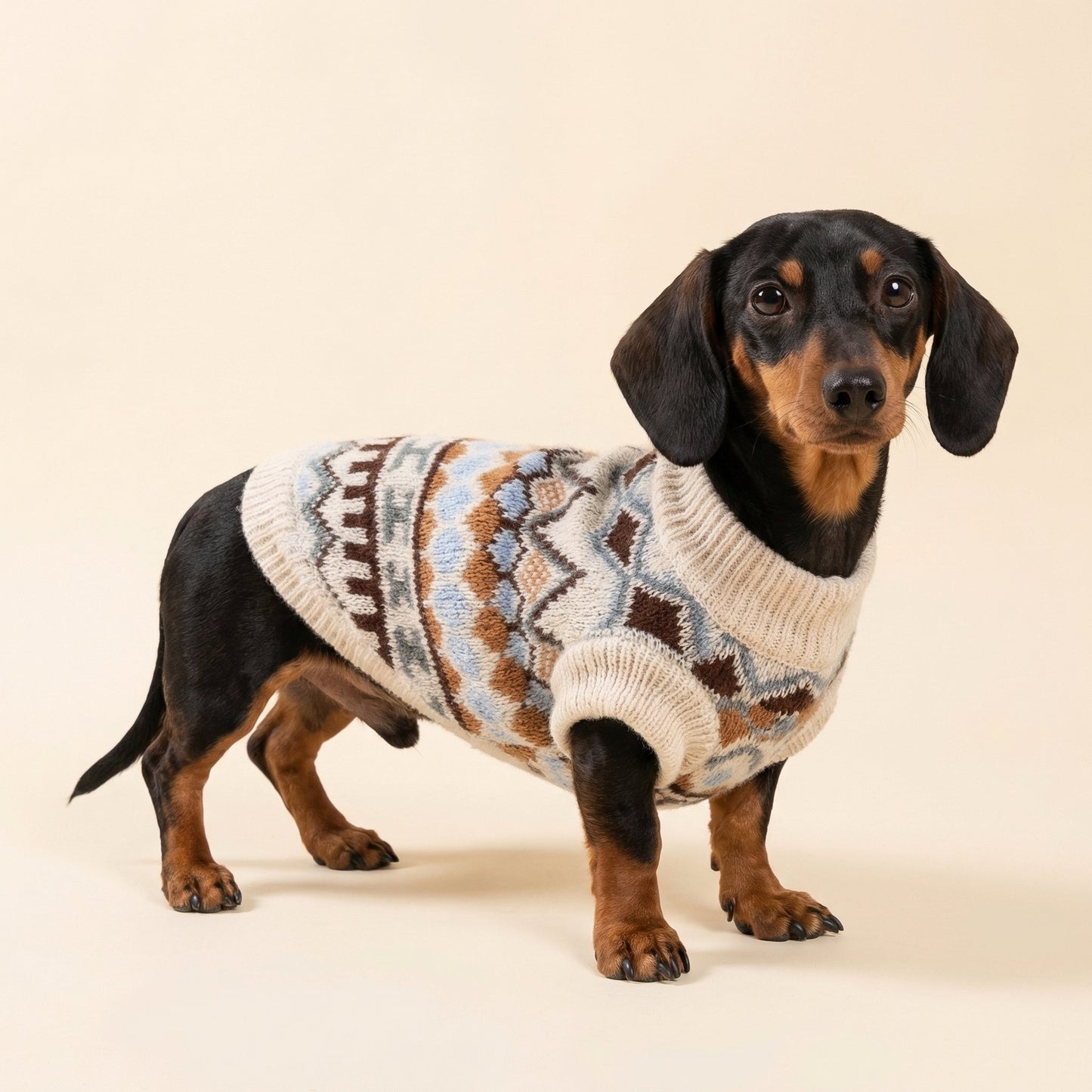 Knitted Sweater for Dachshunds – Cozy Bohemian Dog Sweater