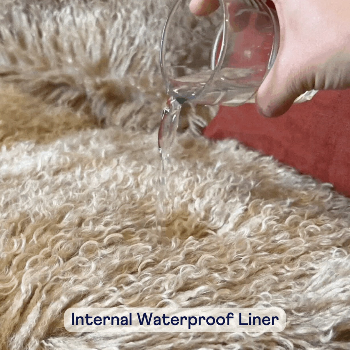 PupRugTM Luxe Faux Fur Orthopedic Dog Bed - Plush Sheep Tan