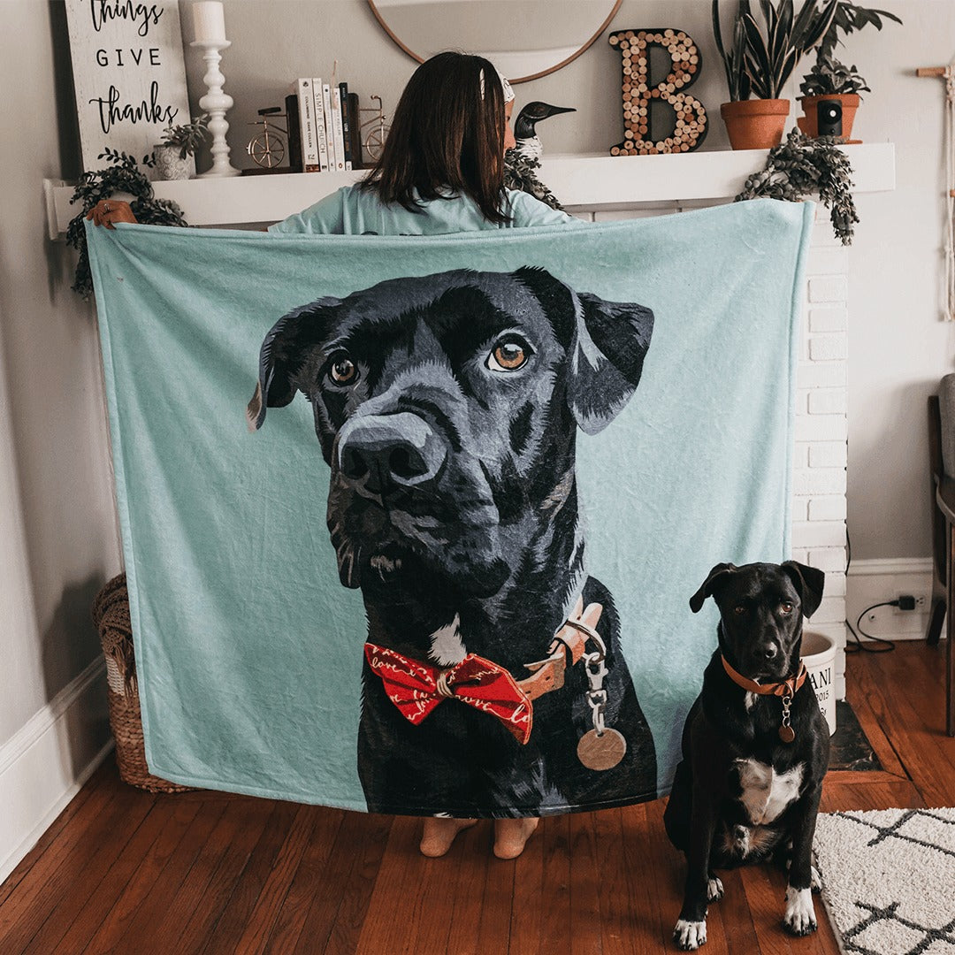 Personalized Pet Photo Blanket - Create Your Own Custom Fleece Design with Live Preview & Editor