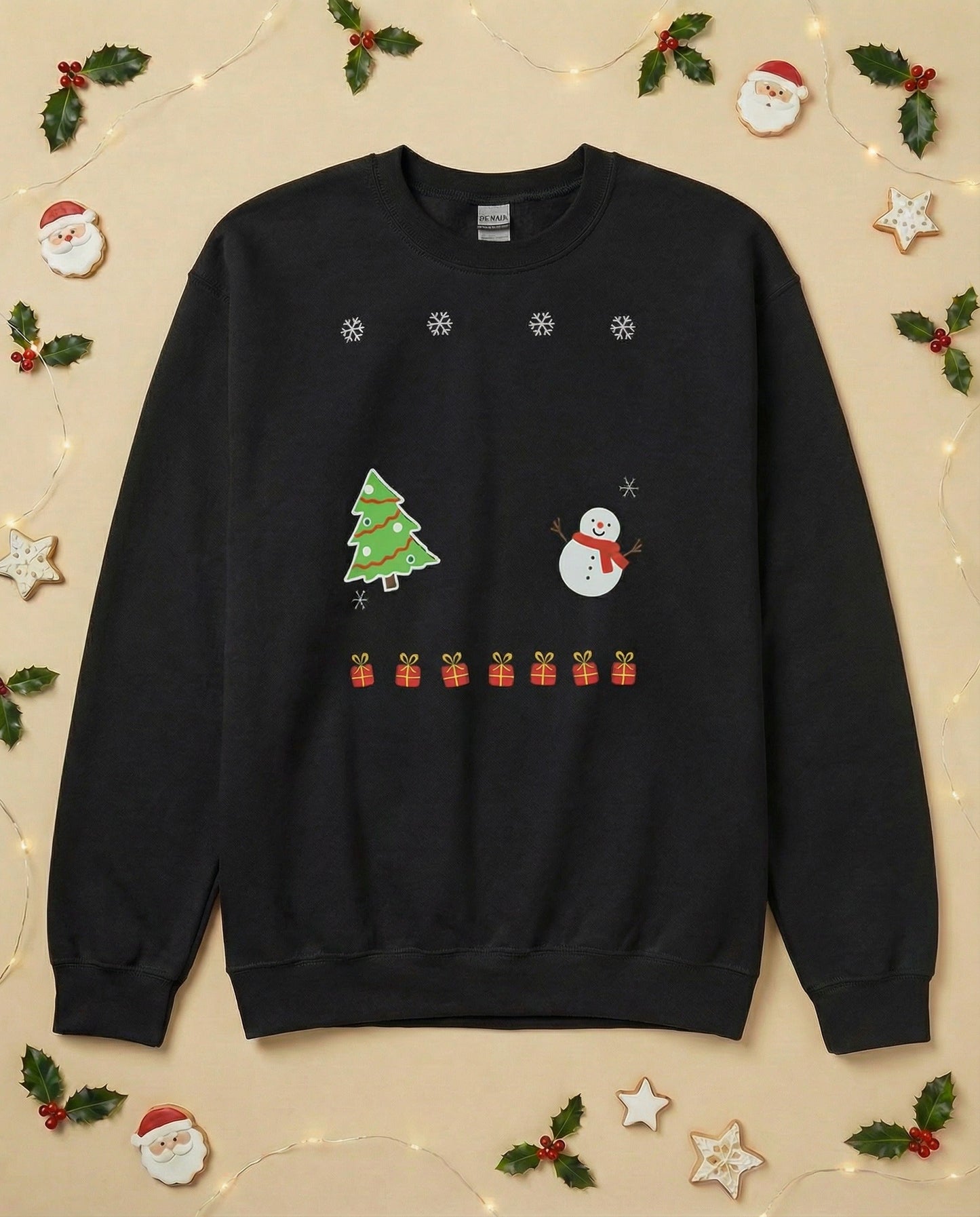 Custom Pet Holiday Sweatshirt - Xmas Tree Friends for Dark Colored Shirts