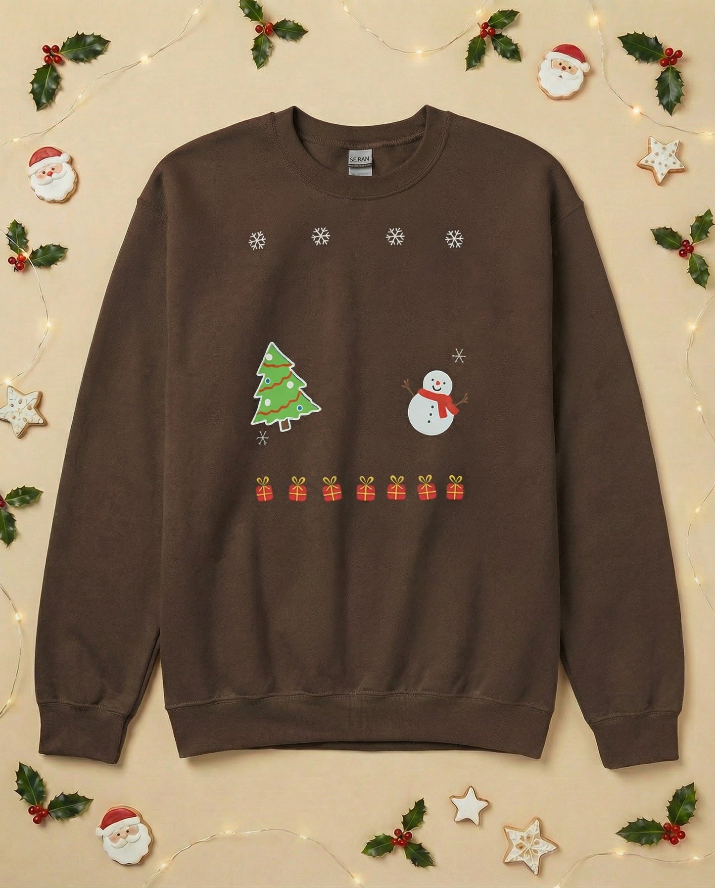 Custom Pet Holiday Sweatshirt - Xmas Tree Friends for Dark Colored Shirts