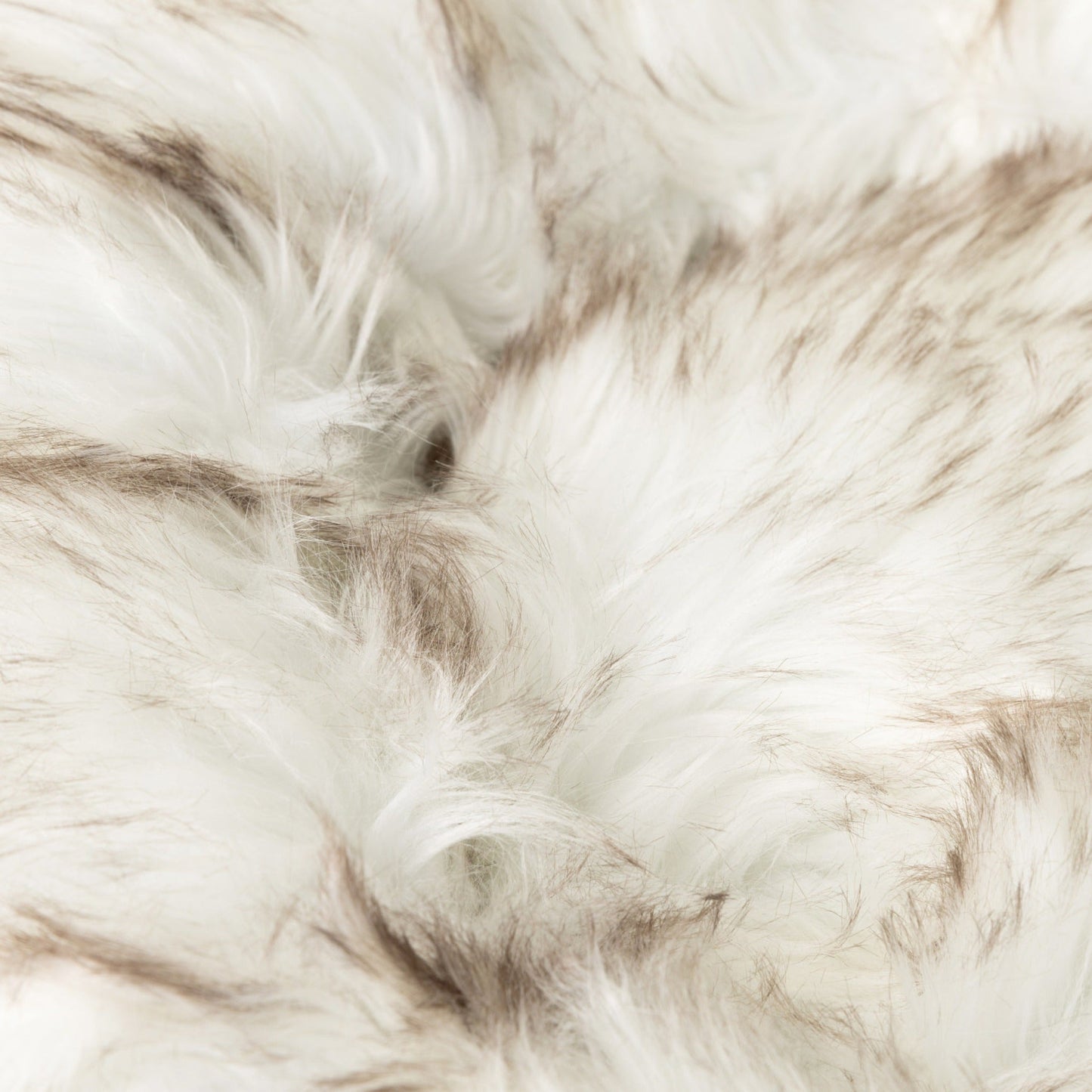 PupPoufTM Faux Fur Donut Dog Bed - White with Brown Accents