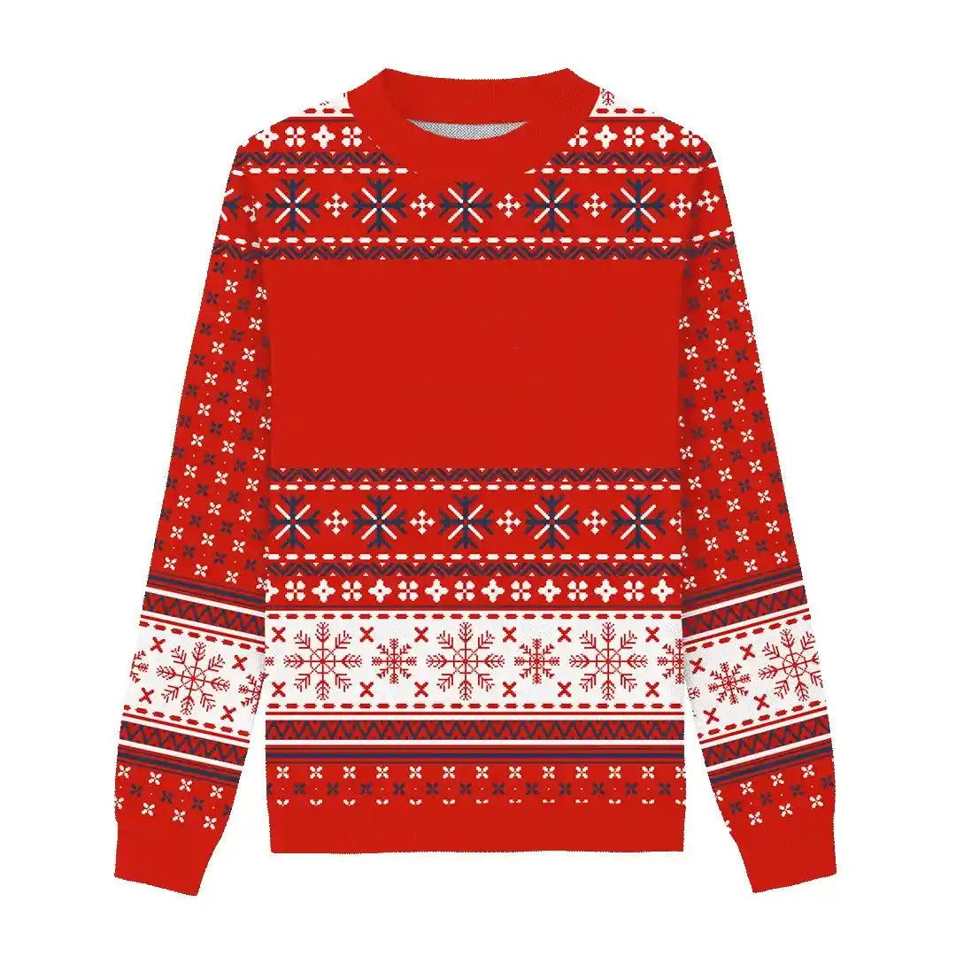 Custom Pet Knitted Holiday Sweater - Candy Cane Red