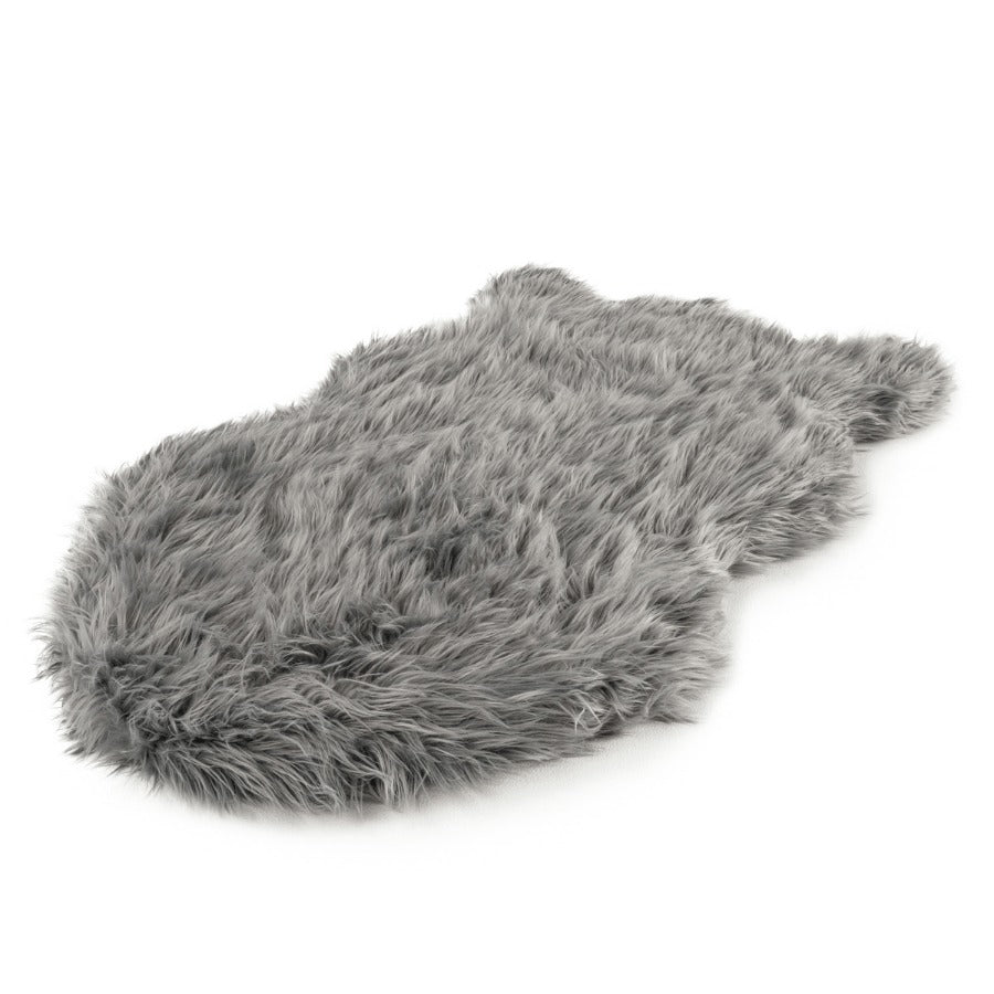 PupRugTM Faux Fur Orthopedic Dog Bed - Curve Charcoal Grey