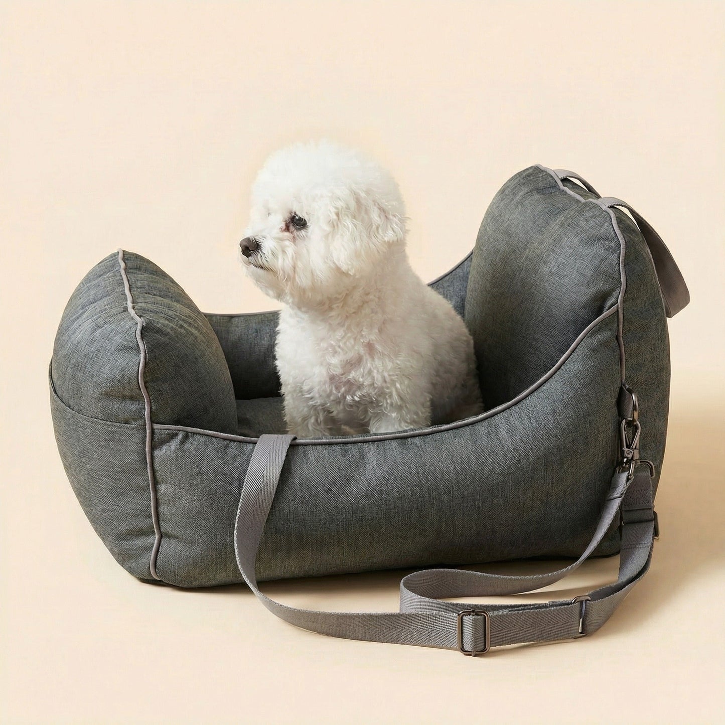 Dog Car Seat Bed - First Class Travel Booster with Safety Leash