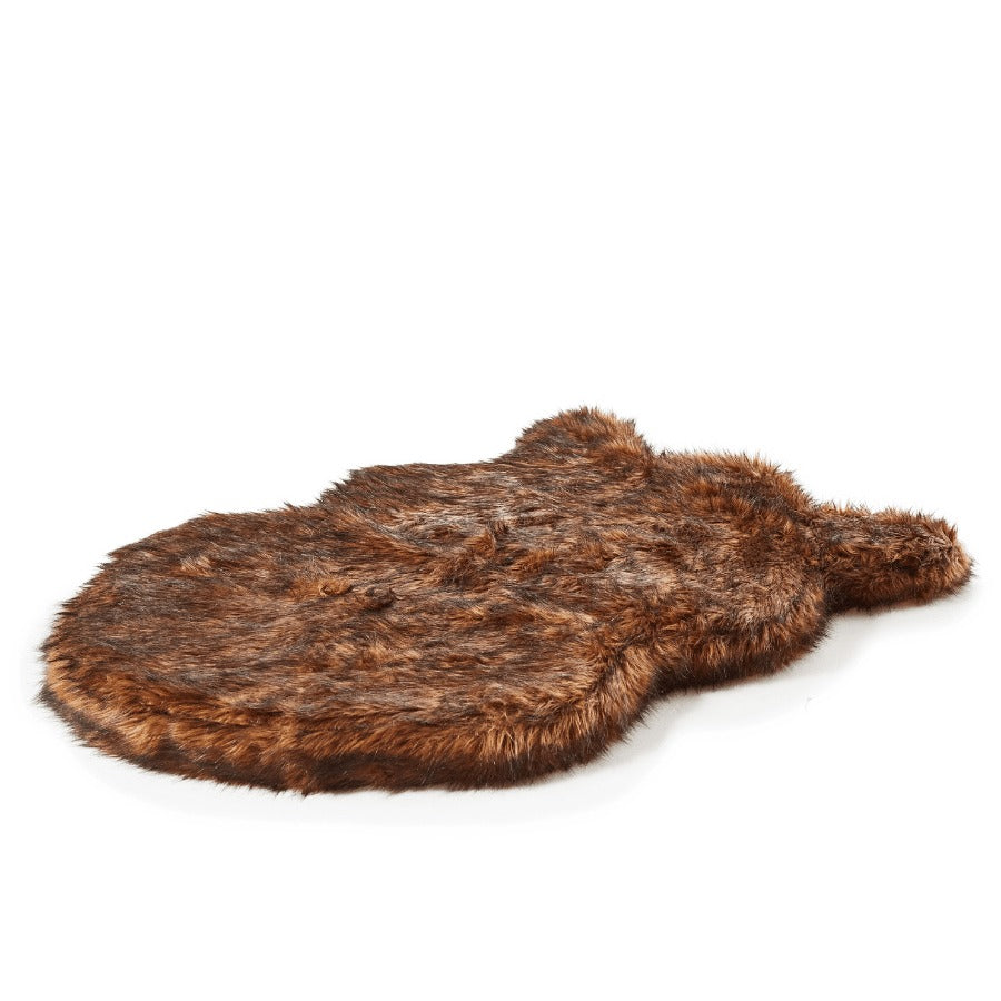 PupRugTM Faux Fur Orthopedic Dog Bed - Curve Brown