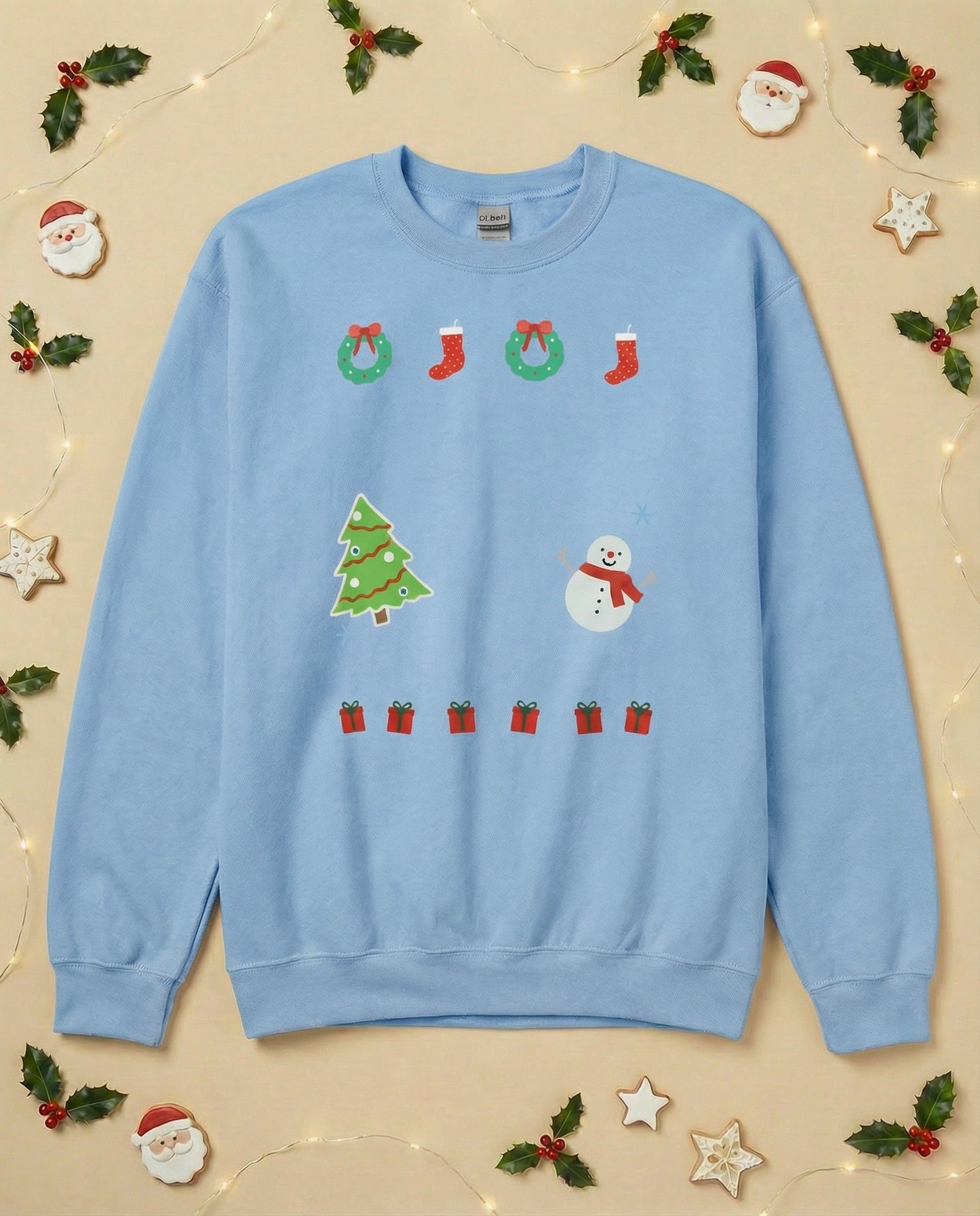 Custom Pet Holiday Sweatshirt - Xmas Tree Friends for Light Colored Shirts
