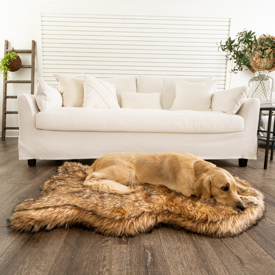 PupRugTM Faux Fur Orthopedic Dog Bed - Curve Sable Tan