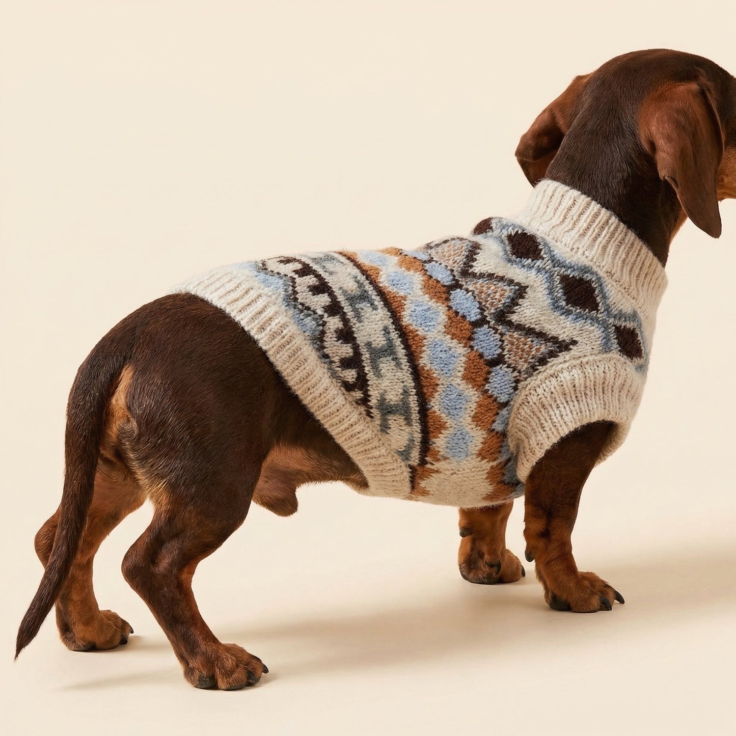 Knitted Sweater for Dachshunds – Cozy Bohemian Dog Sweater