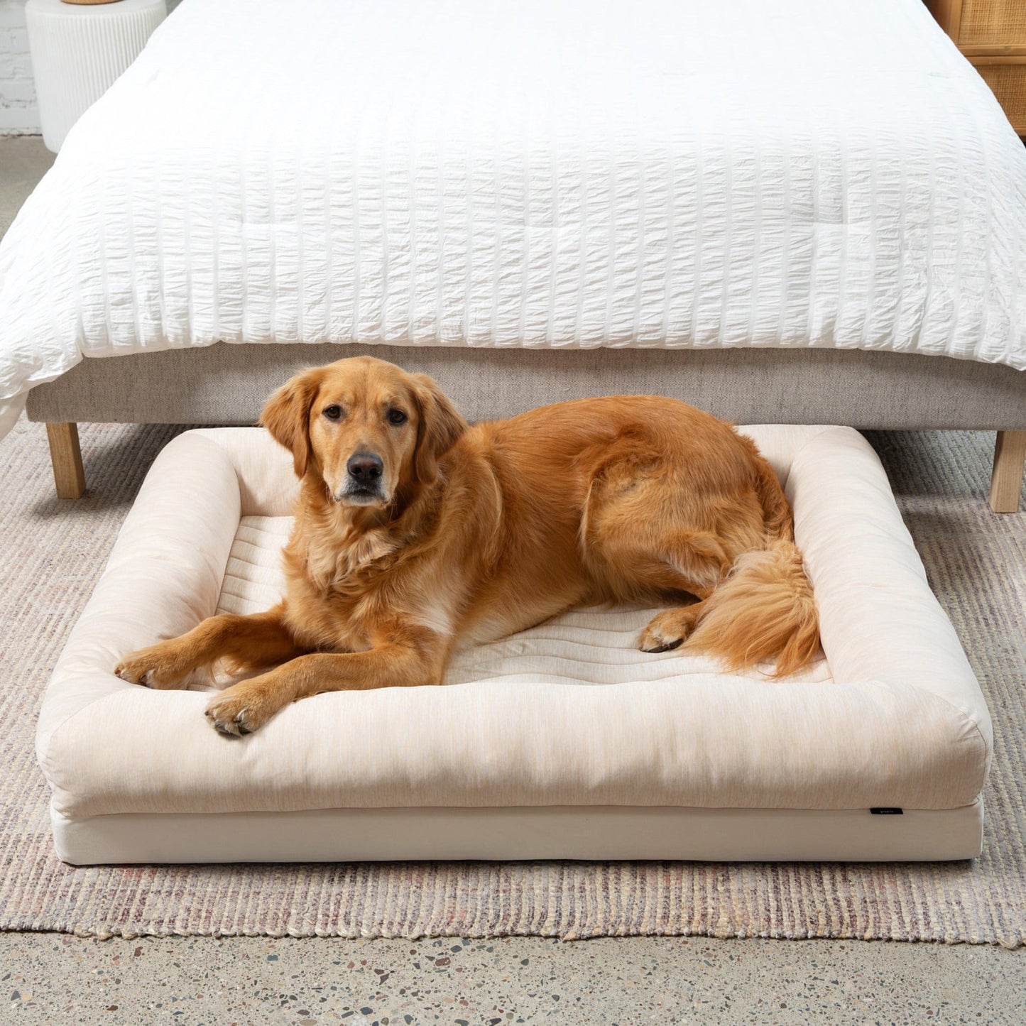 PupChillTM Cooling 4-Bolster Dog Bed - Arctic Sand