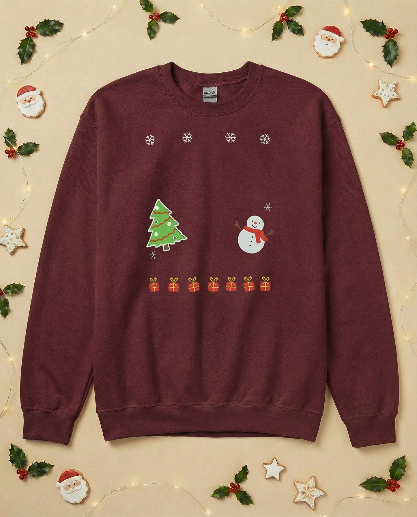 Custom Pet Holiday Sweatshirt - Xmas Tree Friends for Dark Colored Shirts