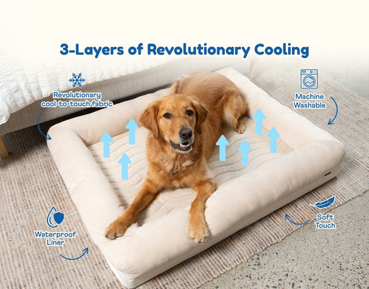 PupChillTM Cooling 4-Bolster Dog Bed - Arctic Sand