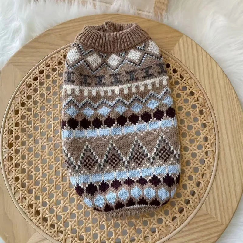 Knitted Sweater for Dachshunds – Cozy Bohemian Dog Sweater