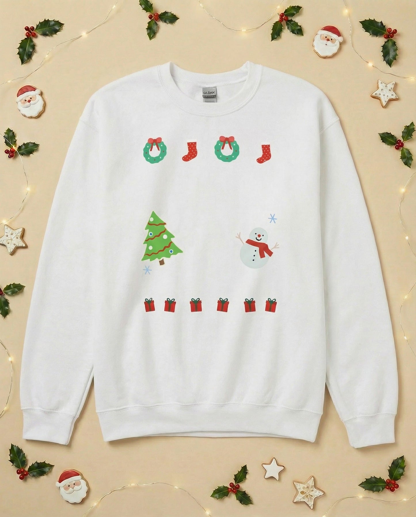 Custom Pet Holiday Sweatshirt - Xmas Tree Friends for Light Colored Shirts
