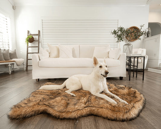 PupRugTM Faux Fur Orthopedic Dog Bed - Curve Sable Tan