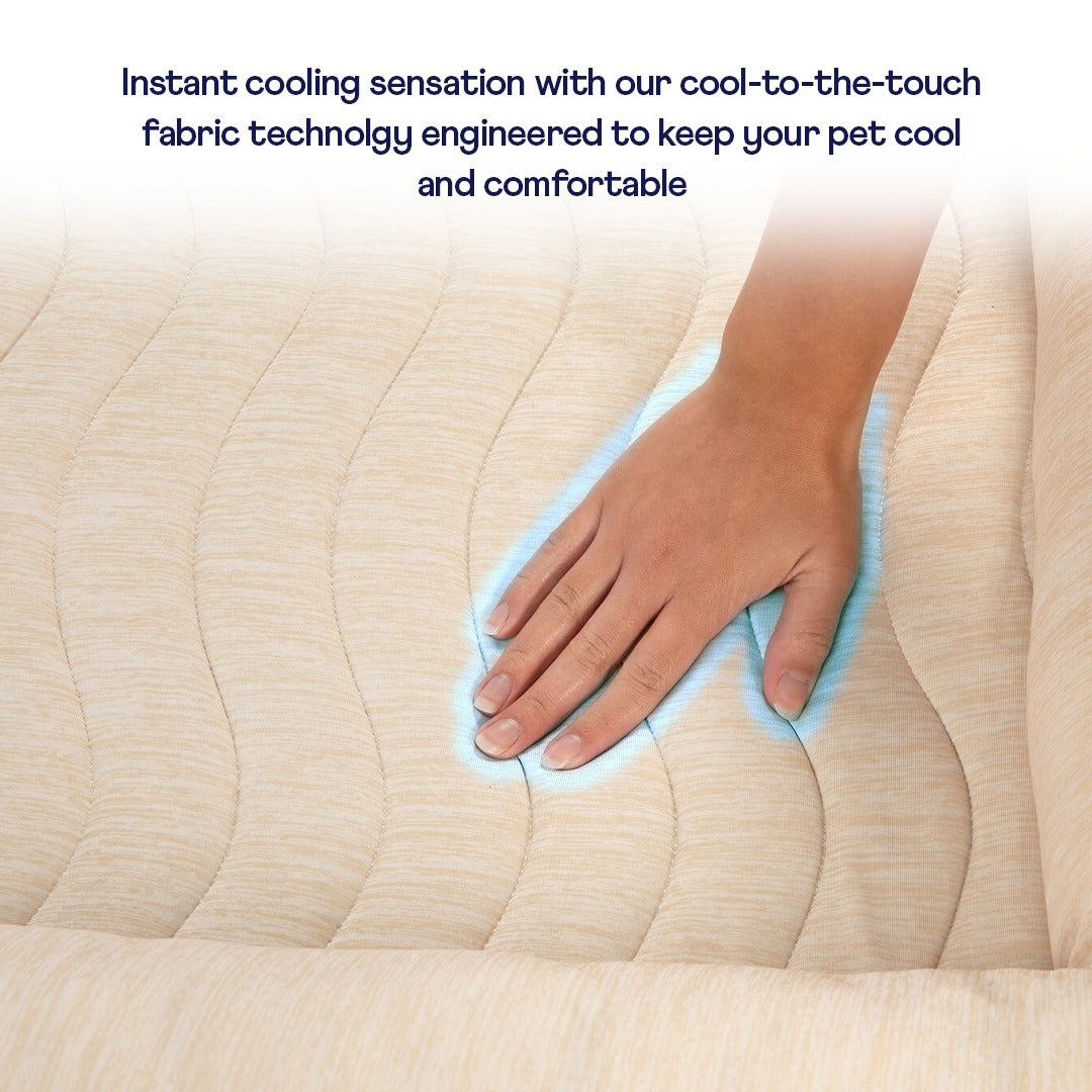 PupChillTM Cooling 4-Bolster Dog Bed - Arctic Sand