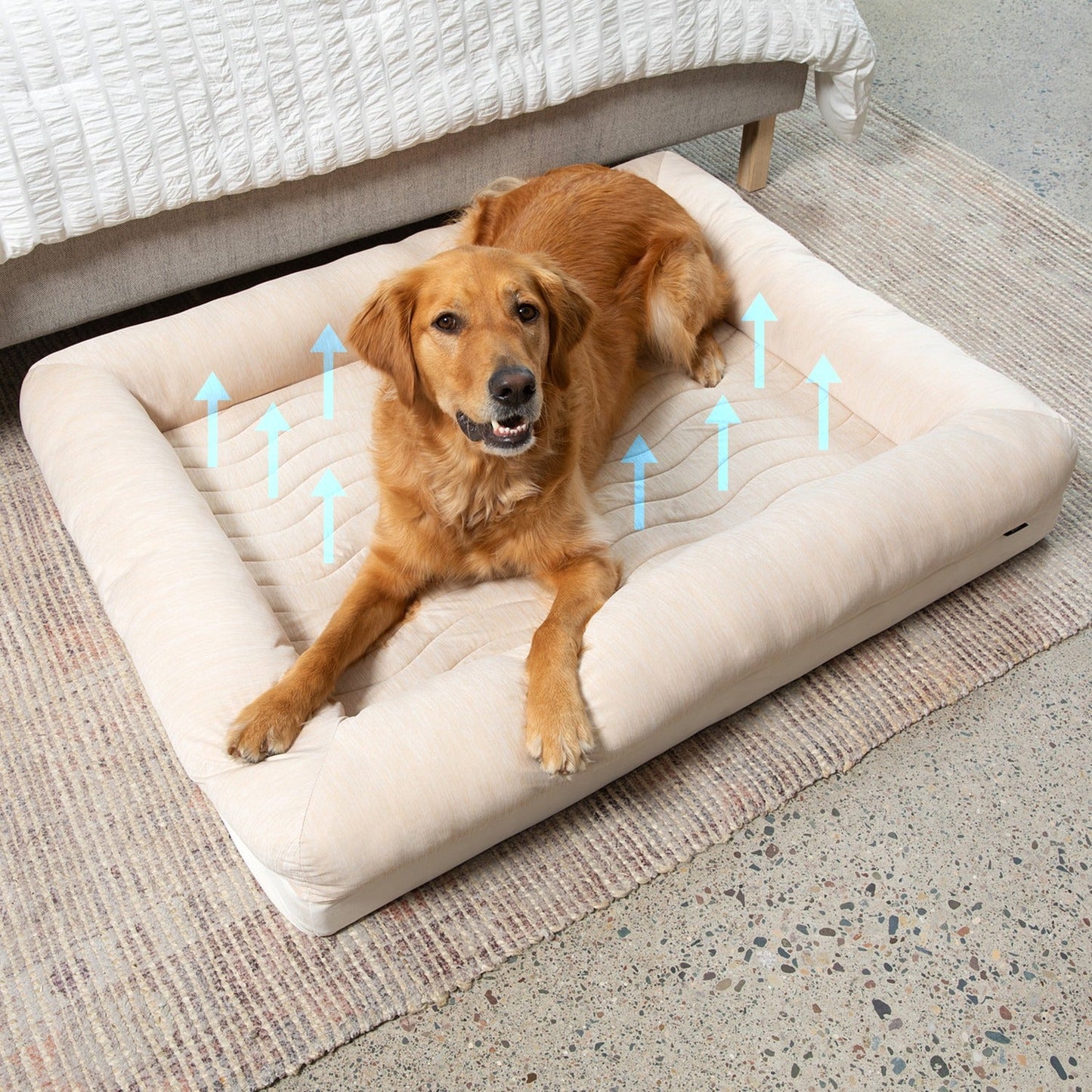 PupChillTM Cooling 4-Bolster Dog Bed - Arctic Sand