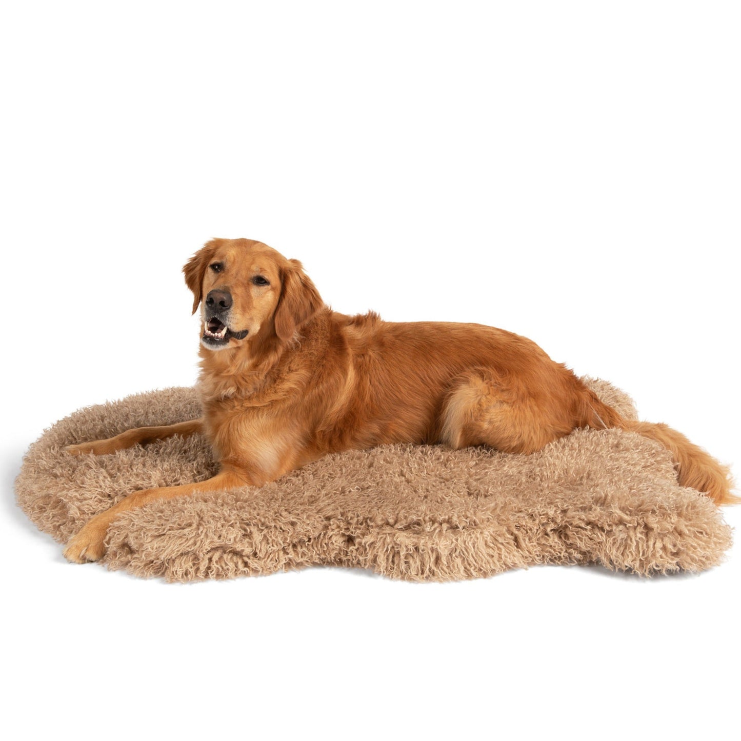PupRugTM Luxe Faux Fur Orthopedic Dog Bed - Plush Sheep Tan