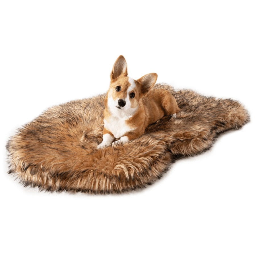 PupRugTM Faux Fur Orthopedic Dog Bed - Curve Sable Tan