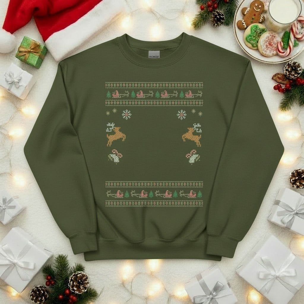 Custom Pet Holiday Sweatshirt - Reindeer Rock