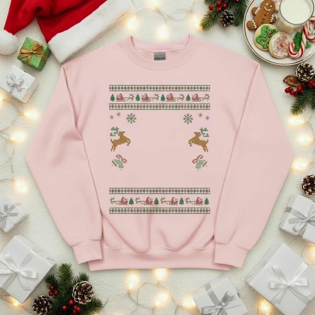 Custom Pet Holiday Sweatshirt - Reindeer Rock